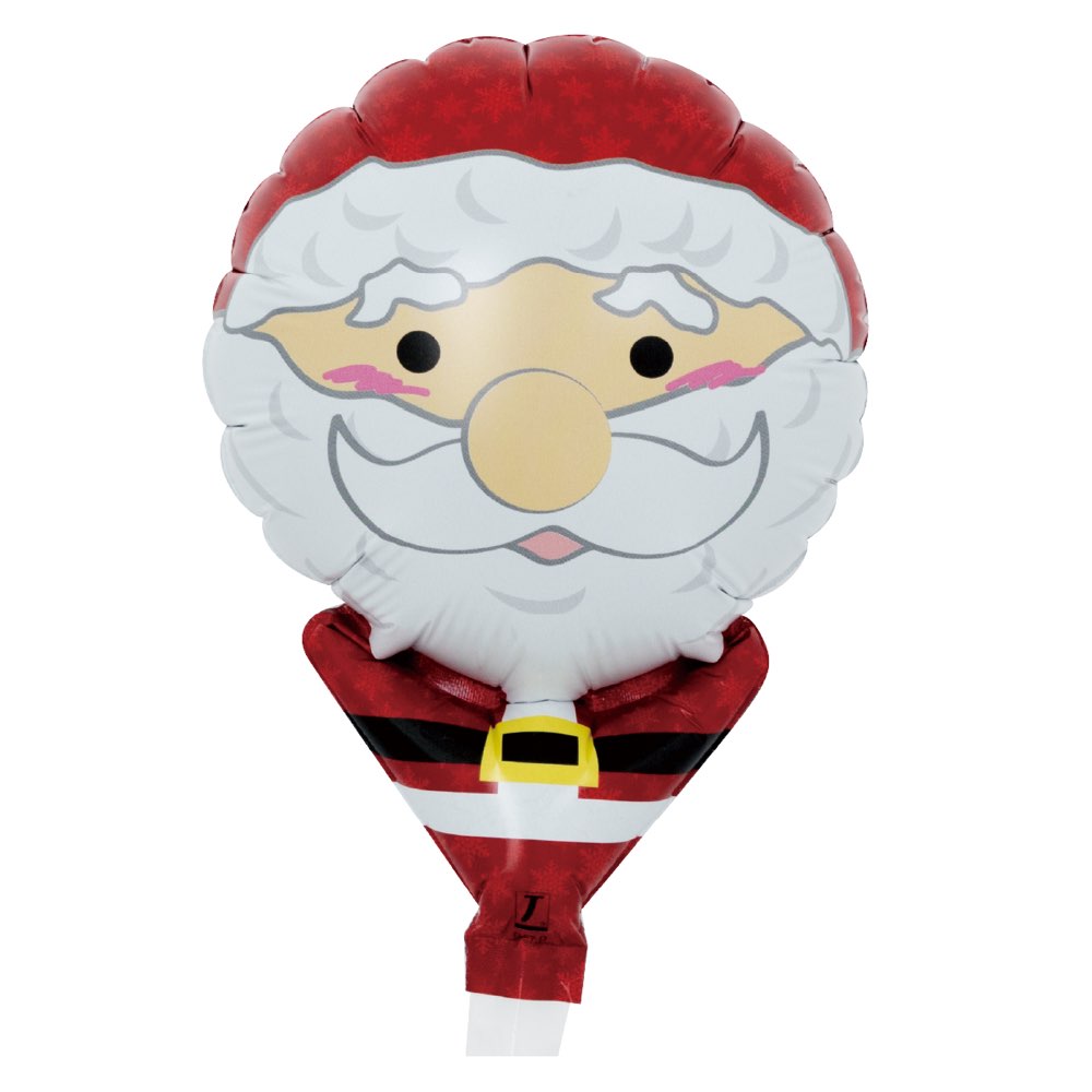 クリスマス ギフト 装飾 アップライト HO HO HO サンタクロース 丸 膨らまし後約W10cm×H14cm 逆止弁付 0201810532 1セット(10枚)