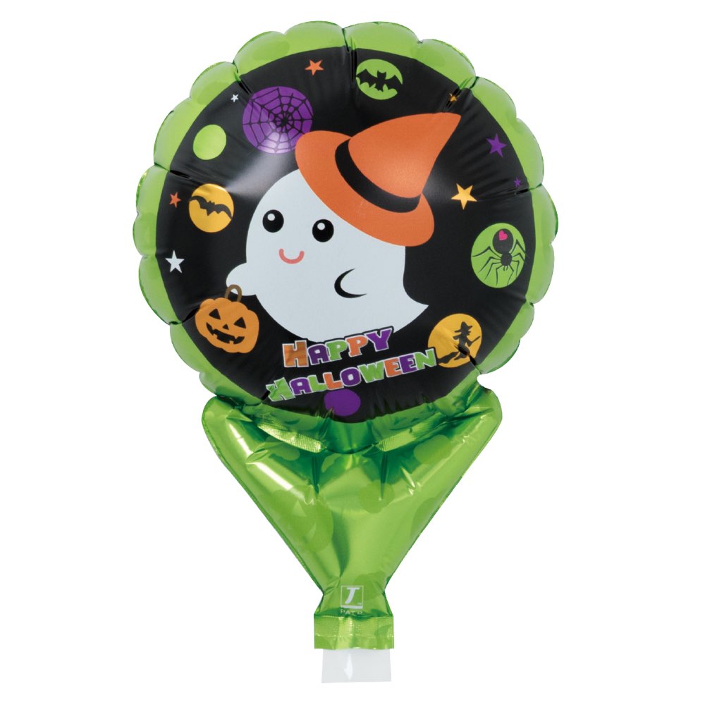 ハロウィン ギフト 飾り付け アップライト ウィッチハット キュートゴースト 丸 膨らまし後約W10cm×H14cm 逆止弁付 0201810536 1セット(10枚)