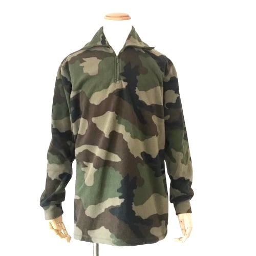 French Military フレンチミリタリー 2000's フランス軍 F1 クウォーターZIP フリースシャツ CCEカモフ..