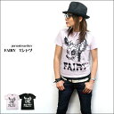 FAIRY　Tシャツ - pornoinvarders ポルノインベーダーズ pi001tee -Z完- 半袖 フェアリー バンビ BAMBI PUNKROCK パンクロックTシャツ バンド おしゃれ かっこいい かわいい イラスト メンズ レディース 男女兼用 ホワイト ピンク 白桃色 コットン綿100%【RCP】