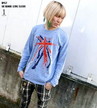 UKバンビ ネオビンテージ ロングスリーブTシャツ - sp008vlt-Z完- ロンTee ROCK パンクロックTシャツ バンド イギリス カットソー おしゃれ 長袖 メンズ レディース 男女兼用 ブルー 青水色 春秋冬服コーデ カジュアル アメカジ【RCP】