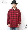 チェック柄 コーチジャケット ( レッド ) VISION STREET WEAR vsw3151-red-ろ完- 赤色 トップス コーチJKT アウター ブルゾン ストリート アメカジ カジュアルコーデ メンズ 春秋服コーデ ロゴ バックプリント MLサイズ