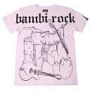 bambi rock Tシャツ (ライトピンク) - hw005tee-bk -F完- 半袖 桃色 バンビ パンクロックTシャツ ギター ベース ドラム バンドTシャツ アメカジ かっこいい メンズ レディース ユニセックスブランド 大きめサイズ コットン綿100%【RCP】