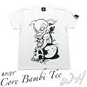 コアバンビ Tシャツ (ブラック＆ホワイト) sp002tee-bkwh -X- 半袖 ハードコア ROCK ロックTシャツ スカル キャラクター イラスト アメカジ カジュアル ドクロ バンド オリジナル メンズ レディース ユニセックス かっこいい 白黒 コットン綿100%【RCP】