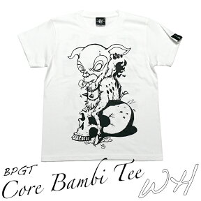 コアバンビ Tシャツ (ブラック＆ホワイト) sp002tee-bkwh -X- 半袖 ハードコア ROCK ロックTシャツ スカル キャラクター イラスト アメカジ カジュアル ドクロ バンド オリジナル メンズ レディース ユニセックス かっこいい 白黒 コットン綿100%【RCP】