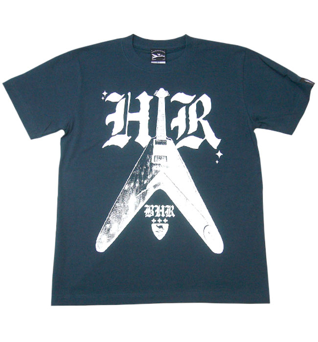 Bambi Hard Rock Tシャツ(スレイト) - sp007tee-sl -F- 半袖 ROCK ハードロックTシャツ ギター柄 バンド かっこいい おしゃれ メンズ レディース ユニセックスブランド オリジナル バックプリント 大きめサイズ 紺色系 コットン綿100 Tシャツ屋さんバンビ【RCP】