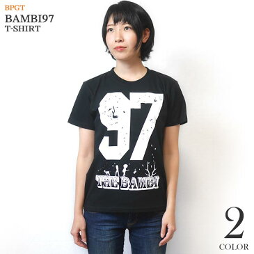 bambi97 Tシャツ (ブラック) sp055tee-bk-Z完- 半袖 黒色 トップス ロゴマーク パンクロックTシャツ グラフィック プリント メンズ レディース 男女兼用 カジュアル アメカジ かっこいい おしゃれ オリジナルブランドコットン綿100％【RCP】