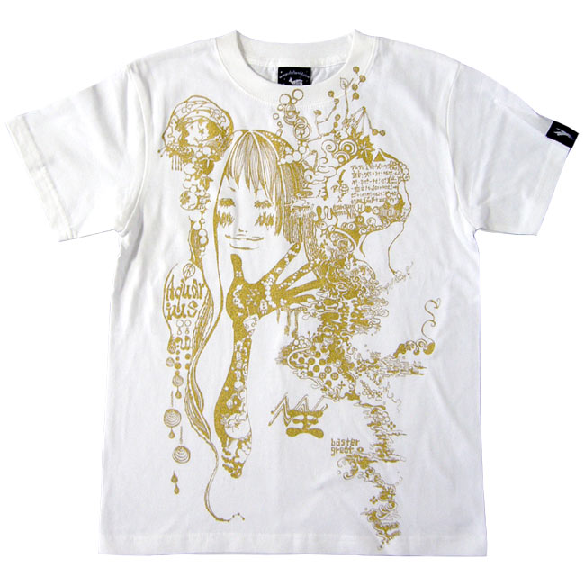 水瓶座ガール (Aquarius Girl) Tシャツ (ホワイト) baster great bg010tee -Z-半袖 白色 みずがめ座 12星座 夜空 イラストレーション コラボ 綺麗目 かわいい カジュアル ストリート メンズ レディース ユニセックス オリジナルブランド 大きいサイズ ゆったり 綿100%