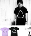 △ Tシャツ - LPR a09tee-Z完- 半袖 メンズ レディース 三角形 トライアングル プログレ パンクロックTシャツ バンド 有刺鉄線 かっこいい おしゃれ 男女兼用 大きいサイズ ブラック パープル 黒紫色 コットン綿100% オリジナルブランド【RCP】 3