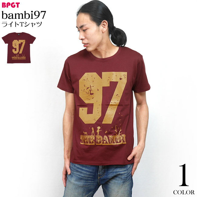 bambi97 ライトTシャツ (バーガンディ) sp055rt-ba -F- 半袖 小豆色 ワイン ROCK ロックTシャツ ナンバー グラフィックプリント アメカジ カジュアル オリジナル かっこいい メンズ レディース ユニセックス コットン綿100% 大きいサイズ【RCP】