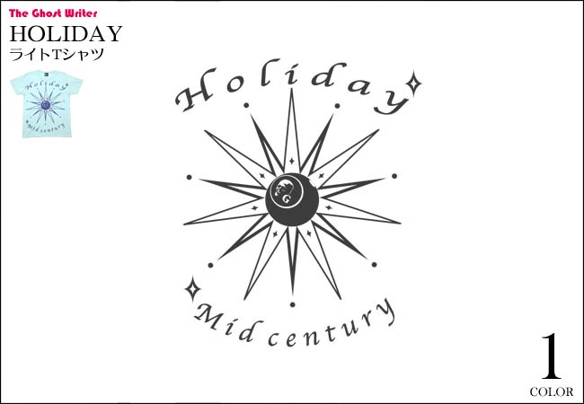 HOLIDAY (ホリデー) ライトTシャツ (シャーベットブルー) tgw027rt-sb -F完- 半袖 水色 カットソー パンクロック スカル ミッドセンチュリー カジュアル ストリート グラフィックデザイン メンズ レディース ユニセックス 大きいサイズ【RCP】