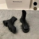 【全品半額クーポン配布中】厚底ブーツ ショート ストレッチ スクエアトゥ 美脚 脚長効果 歩きやすい ベーシック シンプル おすすめ おしゃれ レディース人気 プチプラ 韓国ファッション 【lesh310-039】【予約販売:15-20日】宅込