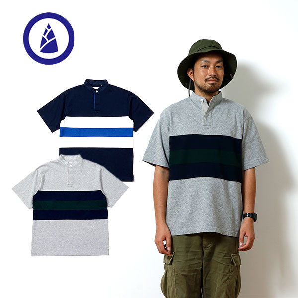 BAMBOO SHOOTS バンブーシュート PANELED RUGBY JERSEY パネルドラグビージャージー 半袖 ショートスリーブ アウトドアファッション クライミング CAMP FES キャンプ フェス アメカジ ラグビーシャツ ボーダー