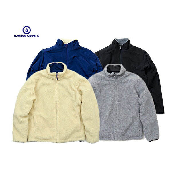 BAMBOO SHOOTS バンブーシュート FLEECE REVERSIBLE JACKET フリース リバーシブル ジャケット 【送料無料】リバーシブル ボアフリース アウター ブルゾン カジュアル ボア ウェア 防寒 フリース【返品交換不可】