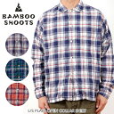 ★SALE50％OFF★BAMBOO SHOOTS バンブーシュート L/S PLAID OPEN COLLAR SHIRT ロングスリーブ プレード オープンカラーシャツ90s アウトドア シャツ 長袖 開襟 メンズ ブルー