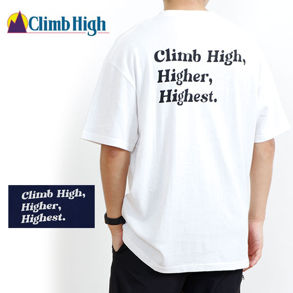 ★SALE★返品交換不可★CLIMB HIGH クライムハイ HIGHEST TEE ハイエストティ Tシャツ 半袖 NAVY WHITE S/M/L/XL 22SS-CH-002