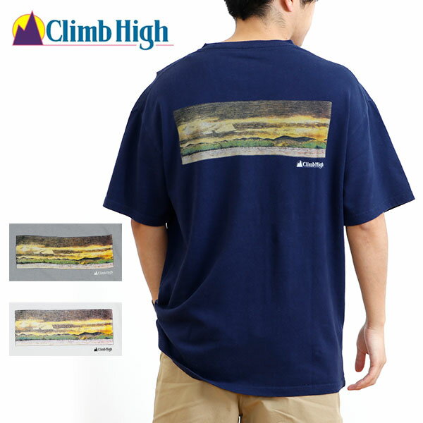 CLIMB HIGH クライムハイ MOUNTAIN LAKE TEE マウンテン レイク ティ Tシャツ 半袖 NAVY WHITE S/M/L/XL 22SS-CH-003