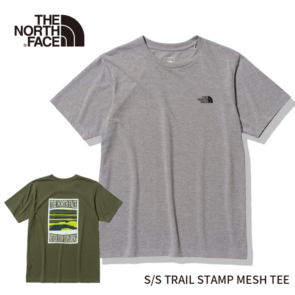 THE NORTH FACE ザ・ノースフェイス Tシャツ 半袖 NT32370 S/S TRAIL STAMP MESH TEE ショートスリーブ トレイルスタンプ メッシュティー メンズ レディース 23SS 全2色 M/L/XL【PTUP】