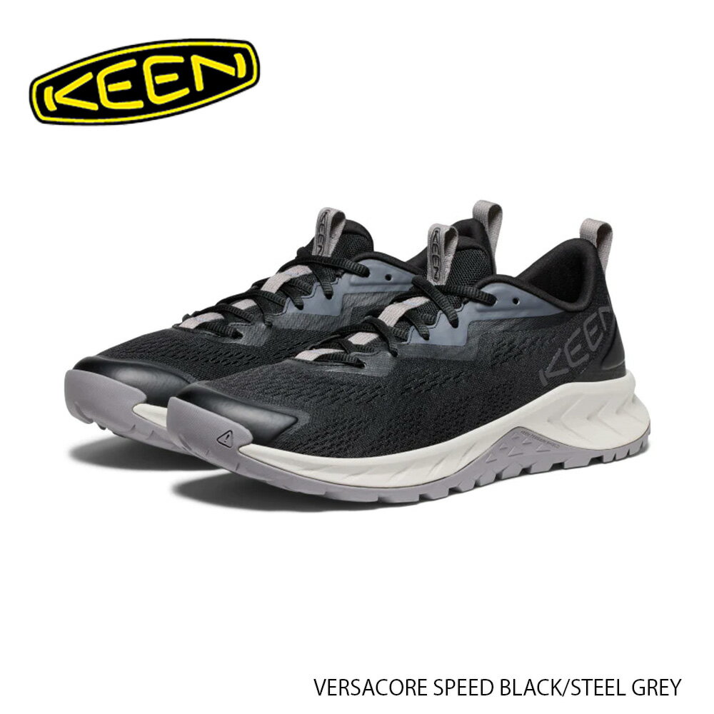 KEEN キーン VERSACORE SPEED BLACK/STEEL GREY ヴァーサコア スピード 24春夏 1029007 メンズ スニーカー 26cm/26.5cm/27cm/27.5cm/28cm【PTUP】