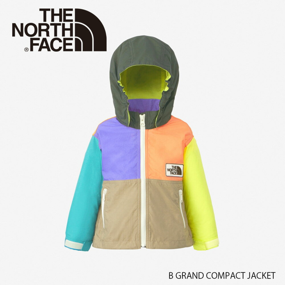 メーカー希望小売価格はメーカー商品タグに基づいて掲載していますITEM SPEC Brand THE NORTH FACE (ザ・ノースフェイス) Item Name B GRAND COMPACT JACKET / ベビー グランド コンパクト ジャケット Featured 【軽くて丈夫な生地にはっ水加工を施した定番ウィンドブレーカー】・大人顔負けのデザインのウィンドブレーカー ・ロゴは正面がワッペン、背面が刺繍仕様 ・大人共通デザイン ・スナップボタンで取り外し可能なフード ・記名ラベル付き ・はっ水、防風性に優れる ・UVケア（UPF15-30、紫外線カット率85％以上）機能付き ・静電気の発生を抑制する静電ケア設計 Color MF（マルチカラー5） Material NORTHTECH Cloth ECO（ナイロン100％） Size サイズ計測方法は SIZE CHARTを ご確認ください 《80》着丈37 / 身幅35 / 肩幅30 / 袖丈28 / 裾幅35《90》着丈40 / 身幅37 / 肩幅32 / 袖丈31 / 裾幅36 Notice ▼お取り扱い前に、商品付属タグを必ずご確認下さい。 《ギフトラッピング対応商品です》 ギフトラッピング可能です。 ＊ラッピング無料 カートにてラッピング希望を選択してください。 《ご購入の前に必ずお読みください》 ▼ 実店舗及び他サイトと在庫を共有しております為、在庫状況はリアルタイムでない場合がございます。 　 その際は別途ご連絡させていただきますのであらかじめご了承ください。 ▼ PCモニター環境により画像の色合いが若干異なる場合がございます、ご了承ください。 ▼ セール対象商品の返品・交換はお受けできません。ご不明なこと等ございましたらご質問ください。 《偽物・類似品にご注意ください》 当店は取り扱いブランドすべての正規取扱店です。販売している商品はすべて、海外メーカーや日本法人と正規取引のうえ販売しており、 並行輸入品や類似品等ではありません。安心してお買い求めください。