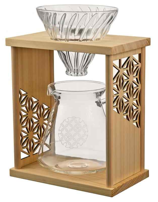 Rakuten - ハリオ（HARIO）ドリップスタンドセット 麻の葉 ナチュラル ブラック 実用容量600mL V60ドリッパー サーバー 専用ペーパー40枚付き 1～4人用