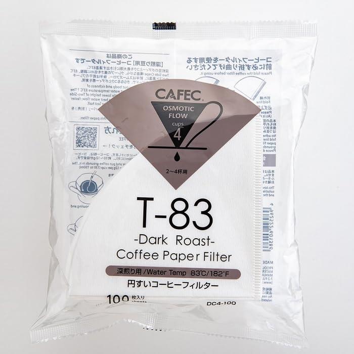 三洋産業 CAFEC カフェック DC4100 深煎り用 円すい 焙煎度別ペーパーコーヒーフィルター〈2杯用～4杯用〉ホワイト（100枚入） ORIGAMI ドリッパーMサイズにも MADE IN JAPAN