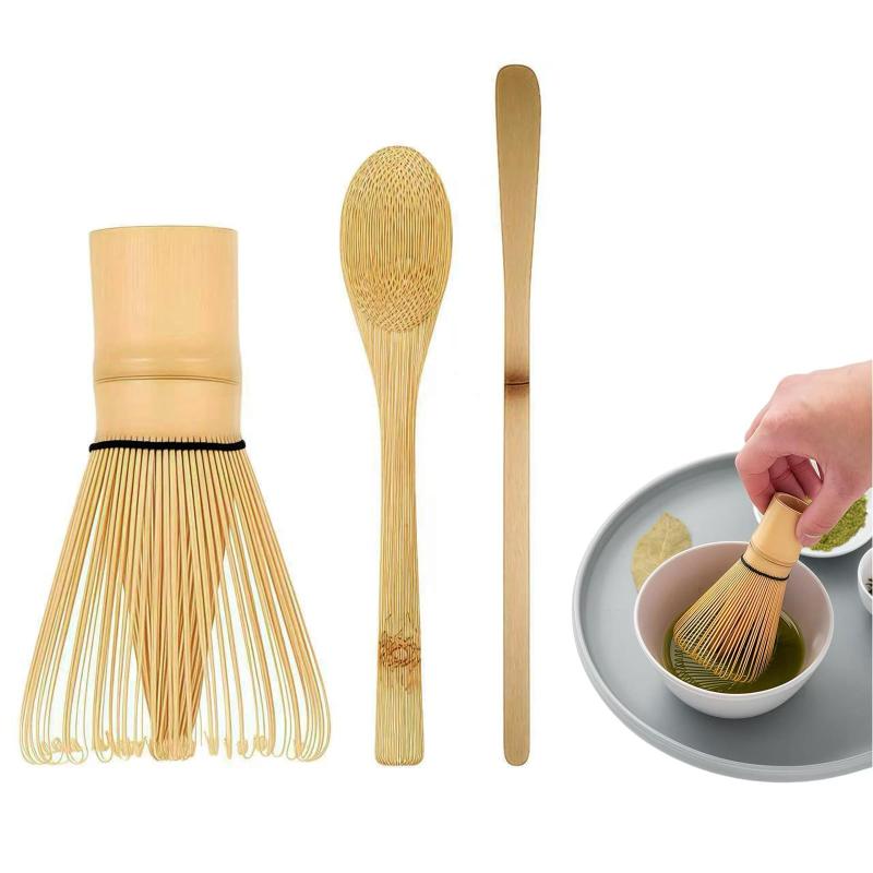 Rakuten - Doyime 茶筅 百本立・茶杓・茶さじ 3点セット 茶道具 茶道セット 抹茶 茶せん 竹製 薄茶・濃茶対応 泡立て器 茶道ツール 茶道用 伝統的工芸品 （3点セット）