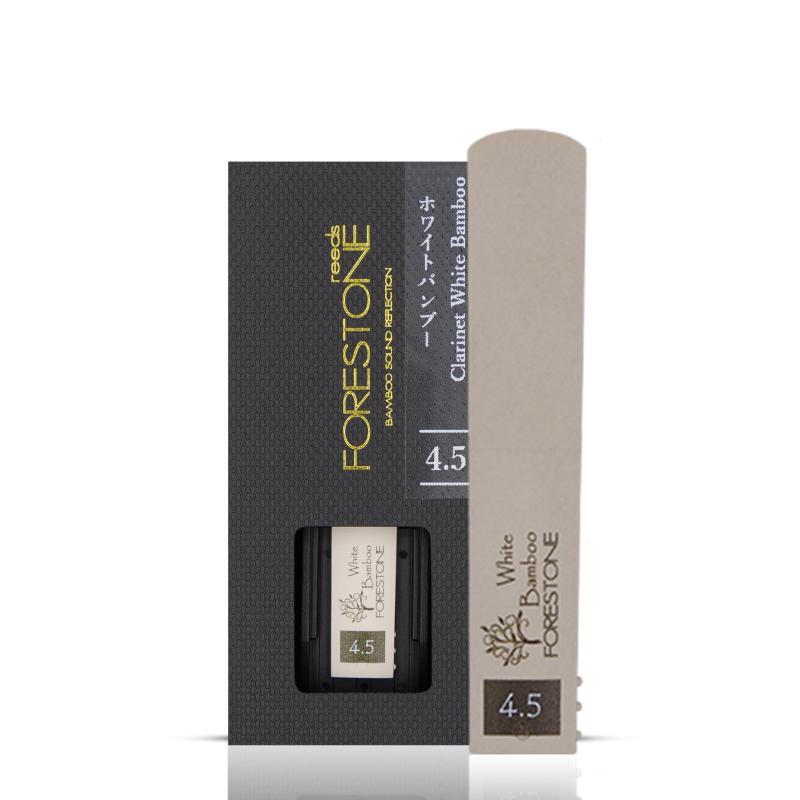 FORESTONE フォレストーンリード White Bamboo B♭クラリネット用 【硬さ：4.5】 FSWC45従来の素材にHinokiとは異なる特殊なカルシウム材を加えたモデル暗すぎず明るすぎず、Black BambooとHinokiの間を狙ったサウンドフォレストーンリードの中で最も抵抗感が少なく、初心者でも簡単に鳴らすことができる