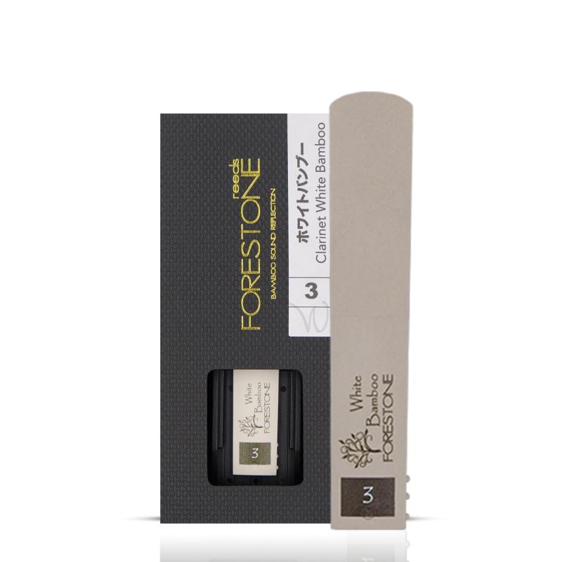FORESTONE フォレストーンリード White Bamboo B♭クラリネット用 【硬さ：3.0】 FSWC3従来の素材にHinokiとは異なる特殊なカルシウム材を加えたモデル暗すぎず明るすぎず、Black BambooとHinokiの間を狙ったサウンドフォレストーンリードの中で最も抵抗感が少なく、初心者でも簡単に鳴らすことができる