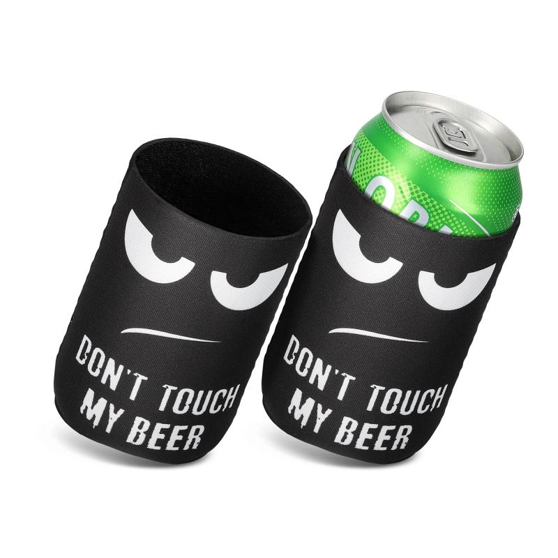 Rakuten - kwmobile 2x 缶クーラー カバー 330ml / 355ml 缶対応 - 缶保冷 ホルダー 6.5 x 10 cm - Don't touch my beerデザイン