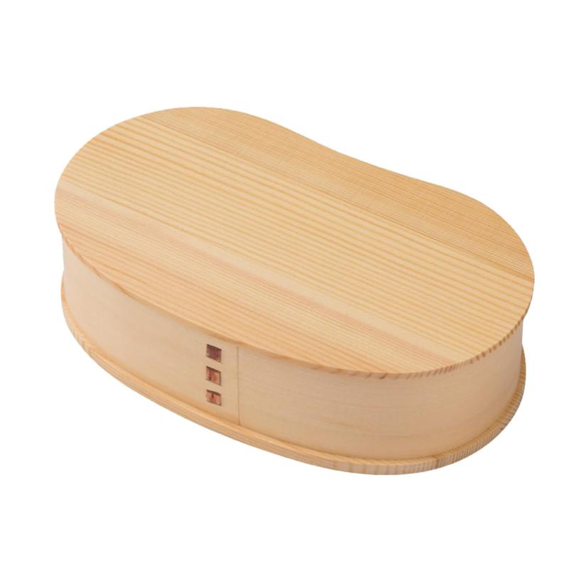 Rakuten - J-kitchens 曲げわっぱ 弁当箱 木製 豆型 一段 弁当箱 （中）ナチュラル 17cm × 9cm × 5.3cm 450ml