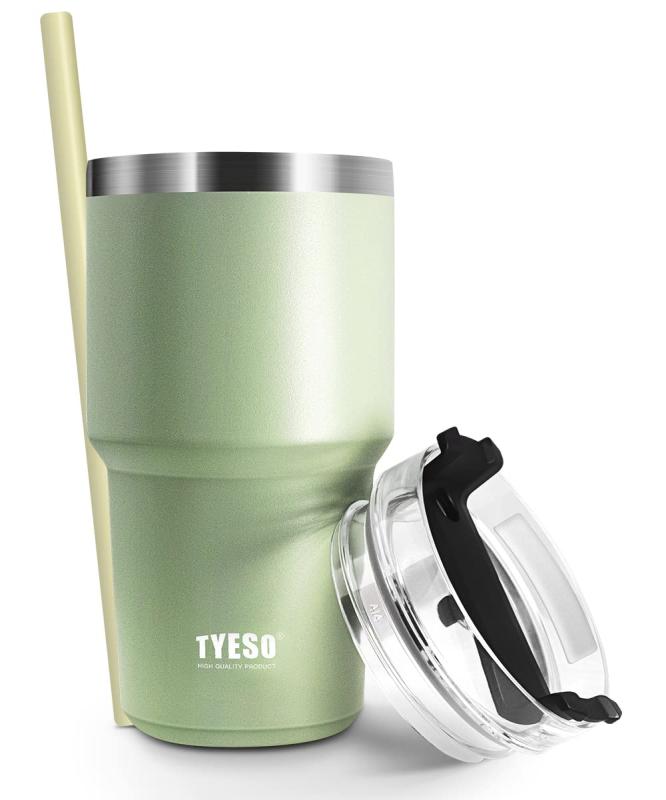Rakuten - 【日本限り】TYESO タンブラー ストロー付き 水筒 ボトル スポーツボトル ストローボトル ふた付き 真空断熱 600ml/900ml 真空クエンチャー 魔法瓶 運動 多色 直飲み 保温 保冷 ジョッキ 大容量