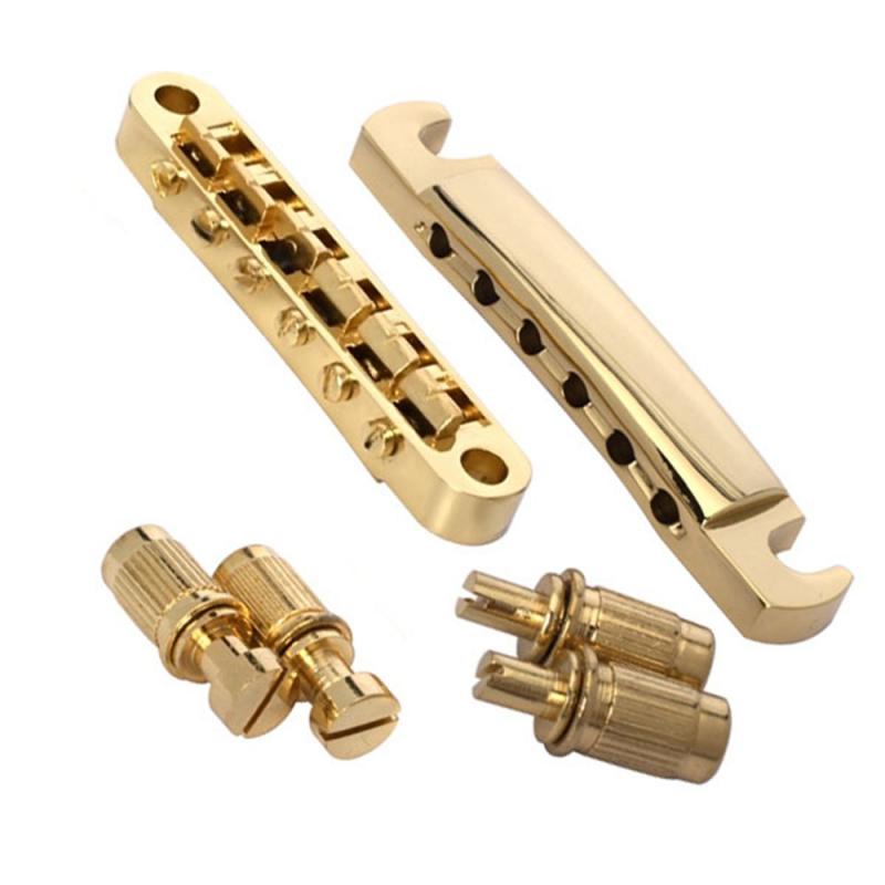 乐天商城 - Yibuy ゴールド Tune-O-Matic ブリッジテールピース For Electric Guitar 楽器用 moyinmusic