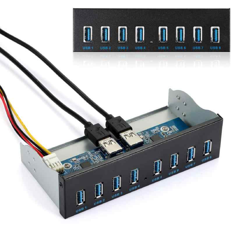 USB 3.0 8ポートフロント拡張カード、2.0+3.0 7デバイス拡張