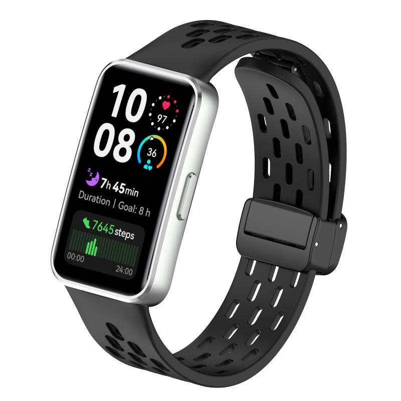 Rakuten - [Miomg] バンド Huawei Band 10/9/8 対応 交換ベルト シリコン製 マグネット付き ストラップ 替えバンド 通気性 軽量 柔らかい 快適 防水性 男女兼用 装着簡単 HUAWEI Band 10/9/8 用 （ブラック）