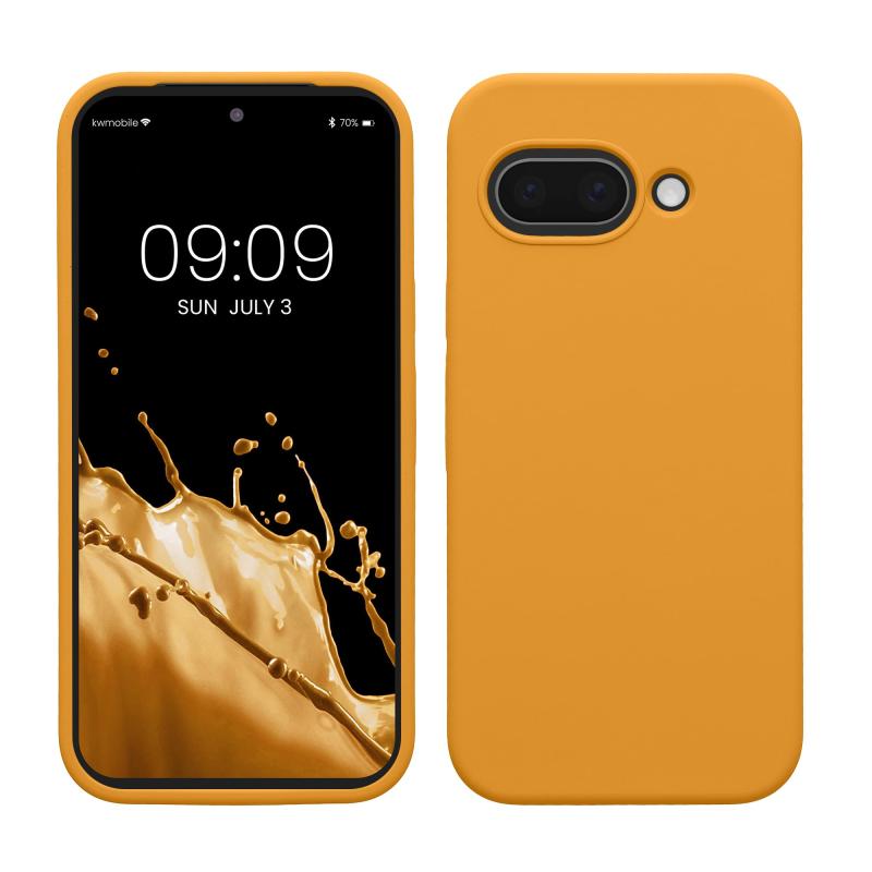 Rakuten - kwmobile スマホケース Google Pixel 9a対応 ケース - TPU リキッド シリコン カバー - 耐衝撃 傷防止 サラサラ Case マンゴー
