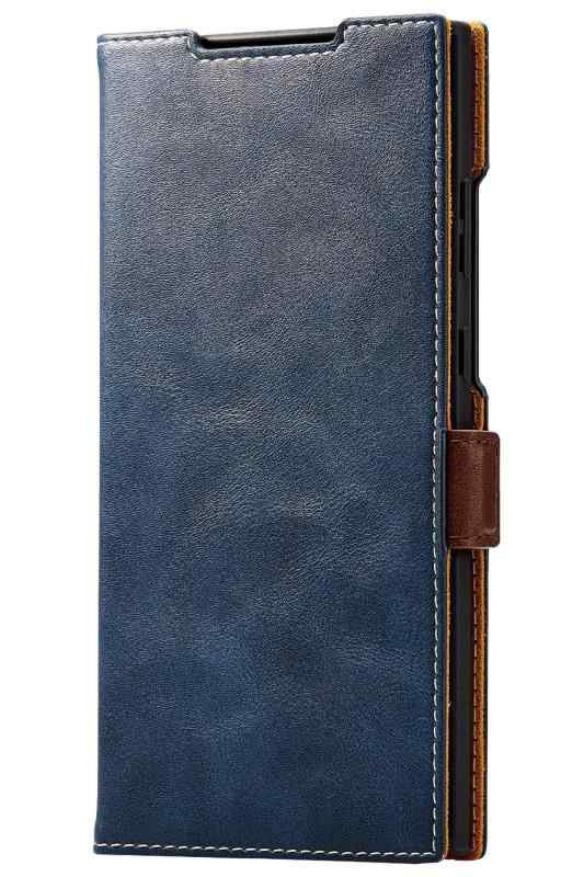 Rakuten - エレコム Galaxy S23 Ultra (SC-52D / SCG20) ケース ソフトレザー カバー 手帳型 マグネット フラップ 耐衝撃 衝撃吸収 ストラップホール付 スタンド機能付 ステッチ