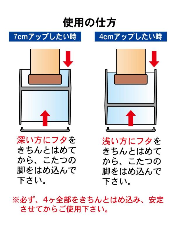 台和 テーブル高さ調節脚 継ぎ脚くん(4個セット) [3]