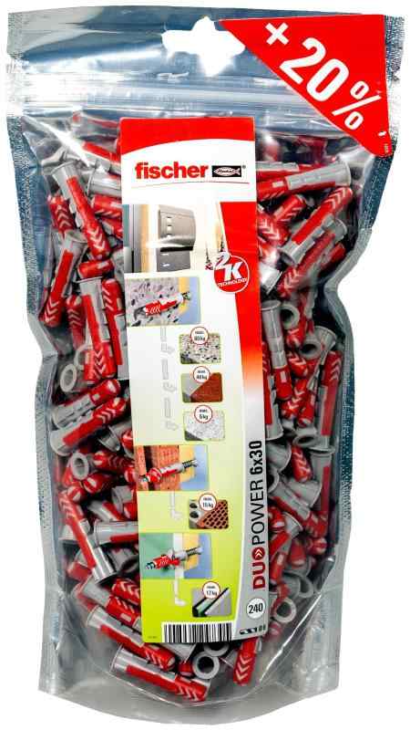 Rakuten - フィッシャー プラスチックアンカー 6x30 全母材対応 デュオパワー DuoPower 6x30 240個入り 536382