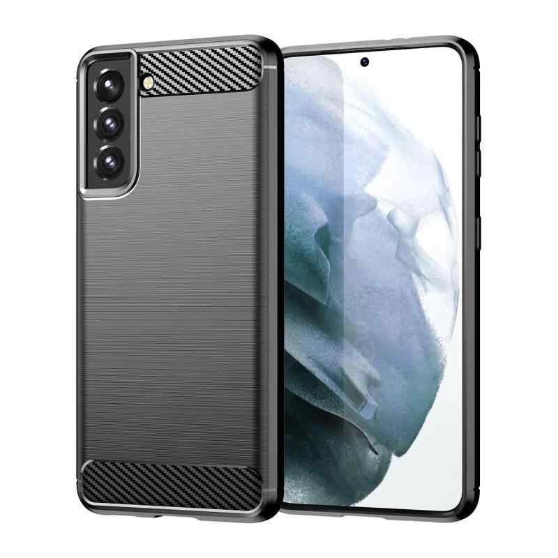Rakuten - 【Geshh】Galaxy S21 5G/SC-51B/SCG09 ケース 対応 炭素繊維TPU 薄型ソフト（ブラック）指紋防止 衝撃吸収 弾力性があCase多機能保護 ギャラクシー エス21 ドコモsc51b Galaxy S21 5G 黒