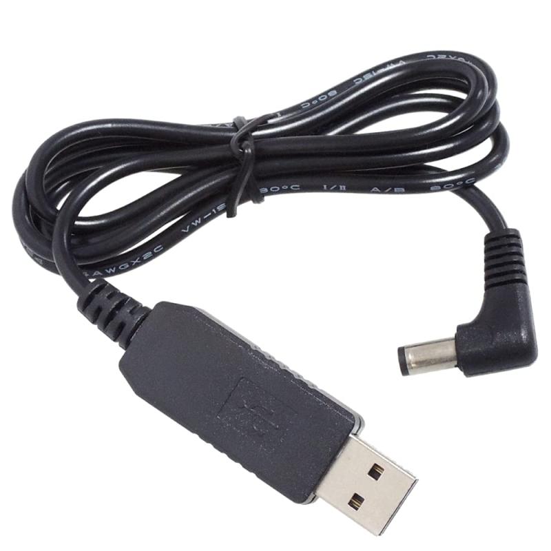 Rakuten - KAUMO USB → DC12V 昇圧 6W対応 L字型 (DCプラグ φ5.5/2.1 センタープラス) 変換ケーブル 1m