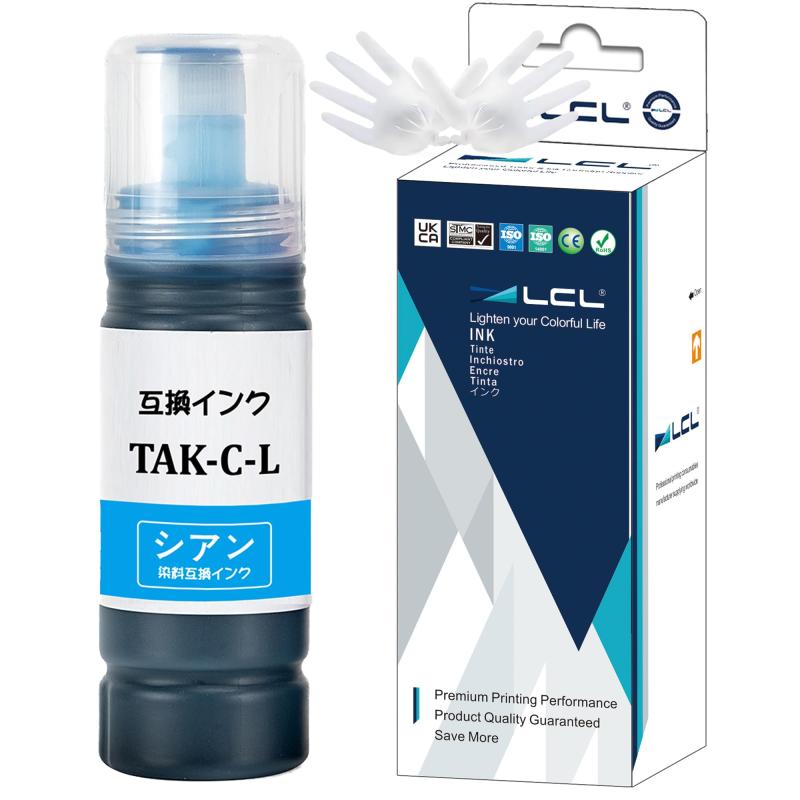 Rakuten - LCL エプソン用 TAK-C TAK-C-L 増量 (1パック シアン) 互換インクボトル 対応機種：EP-M552T EP-M553T EP-M553T1 EW-M752T EW-M752T1 EW-M752TB EW-M754TB EW-M754T