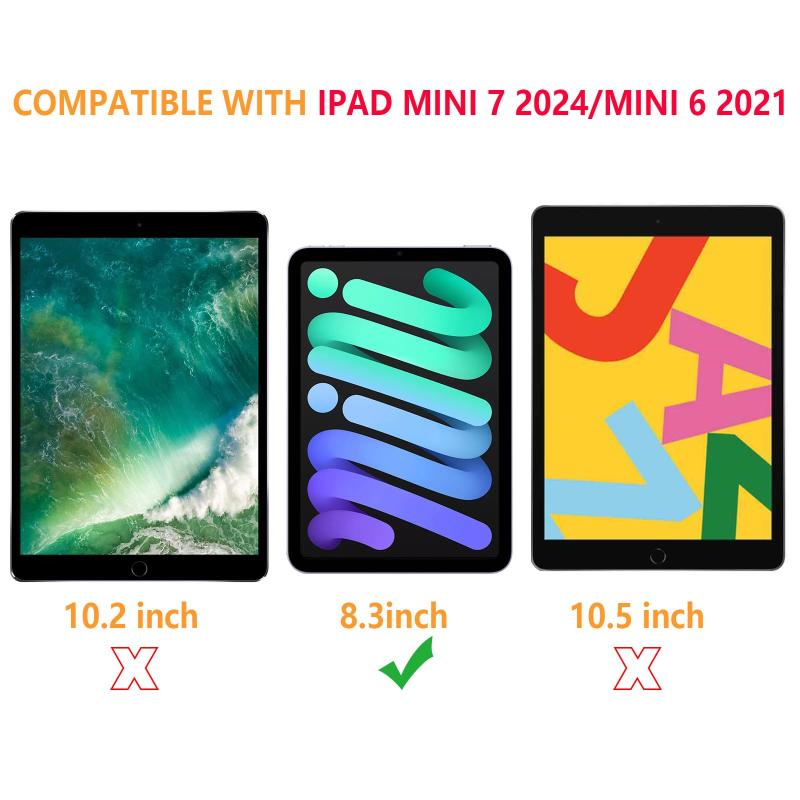 バンブのHianjoo 2枚セット iPad mini 7 (A17 Pro 2024モデル、第7世代) 対応 フィルム 強化ガラス iPad mini 6 (2021モデル、第6世代) 対応 ガラスフィルム 液晶保護フィルム タブレット 8.3インチ 保護フィ｜アングル2