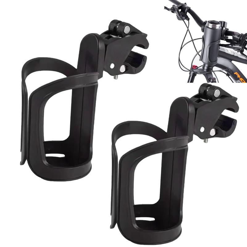 Rakuten - 2つドリンクホルダー 360度回転 カップホルダー 自転車カップホルダー 角度調整 簡単取付 車椅子 ベビーカー/バイク/自転車用ボトルホルダー