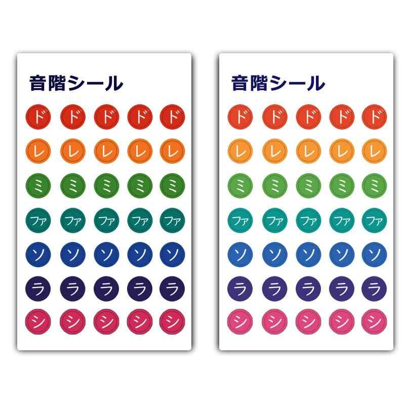 Rakuten - ドレミ 音階 シール ピアノ鍵盤シール カラフル はがせる 音符 鍵盤位置確認用 初心者用 子供 ピアノ ドレミ ステッカー (35枚× 2シート）