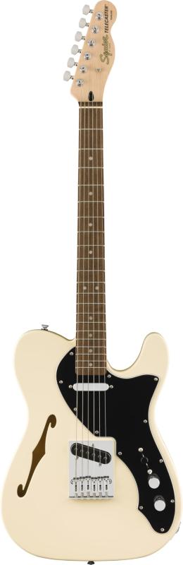 Squier by Fender スクワイヤー エレキギター Affinity Series® Telecaster® Thinline, Laurel Fingerboard, Black Pickguard, Olympic White ソフトケース