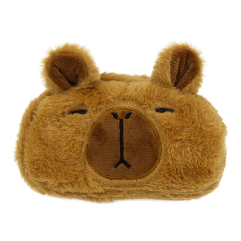 Rakuten - ANZshop カピバラ ぬいぐるみ ペンケース 筆箱 化粧ポーチ 動物 アニマル 大容量 ゆるふわ 癒やし