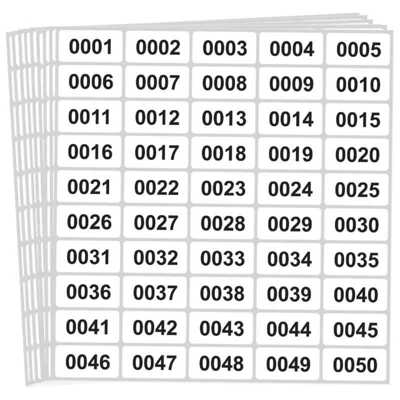 樂天商城 - 数字 シール 1から1000 【 20枚セット】 ラベル シール 番号 防水 タイプ セット 1～1000 100以上 ナンバー ナンバリング
