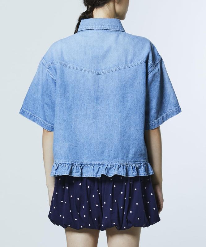 DOUBLE STANDARD CLOTHING(ダブルスタンダードクロージング) コットンデニムフリルジャケット0205-450-261レディース bambooec-10015202 バンブ サンプル画像3