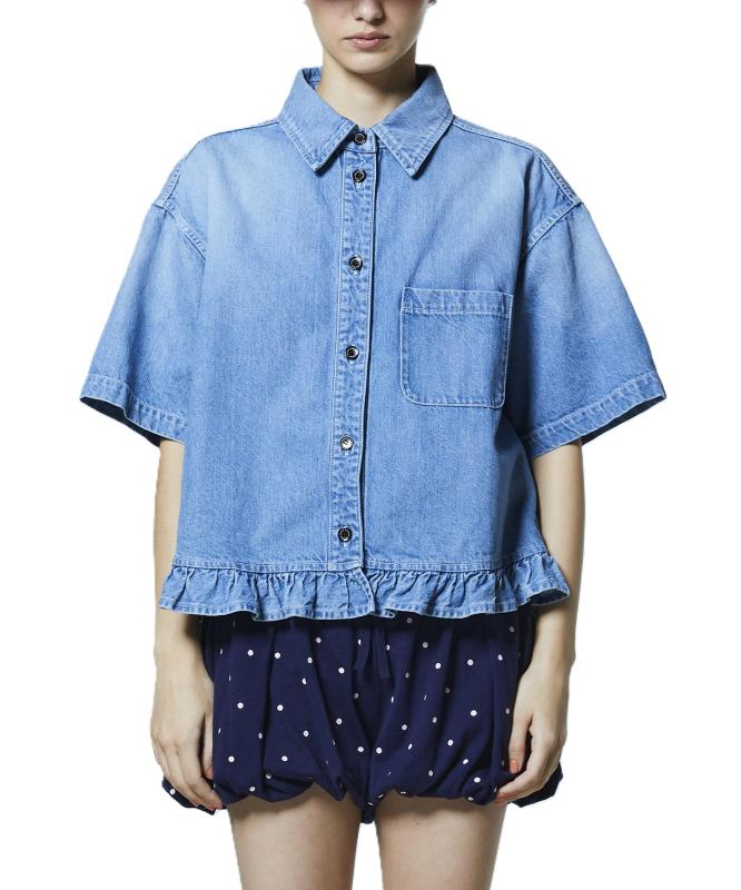 DOUBLE STANDARD CLOTHING(ダブルスタンダードクロージング) コットンデニムフリルジャケット0205-450-261レディース bambooec-10015202 バンブ パッケージ画像
